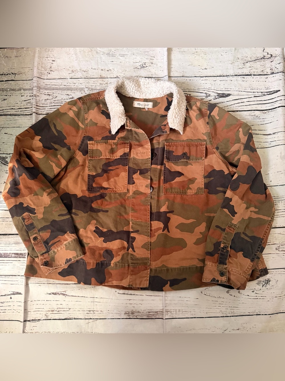 Camouflage Sherpa-Lined Jacket - Brown Camo